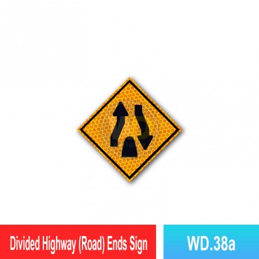 Divided Highway (Road) Ends Sign