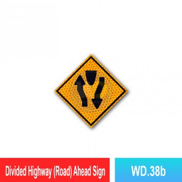 Divided Highway (Road) Ahead Sign