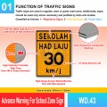 WD.43 Advance Warning For School Zone Sign | JKR Signboard MY | Welldone