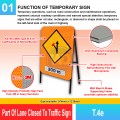 T.4e Part Of Lane Closed To Traffic Sign | JKR Signboard MY | Welldone