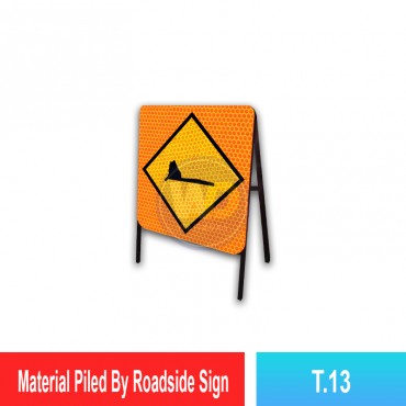 Material Piled By Roadside Sign