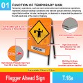T.18a Flagger Ahead Sign | Quality JKR Signboard Malaysia | Welldone
