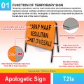 T.21 Apologetic Sign | Quality Temporary Road Sign MY | Welldone