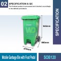 SOB120 Mobile Garbage Bin w Pedal | Quality Wheelie Bin MY | Welldone
