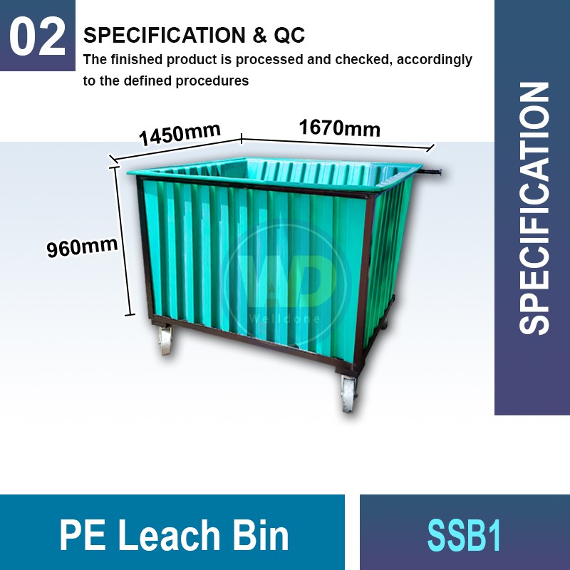 SSB1 PE Leach Bin 1100 Litres | Quality Wheelie Bin MY | Welldone