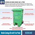 SOB240 Mobile Garbage Bin w Pedal | Quality Wheelie Bin MY | Welldone