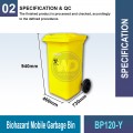 BP120-Y Biohazard Mobile Garbage Bin | Quality Wheelie Bin MY | Welldone