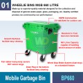 BP660 Mobile Garbage Bin 660 Litres | Quality Wheelie Bin MY | Welldone