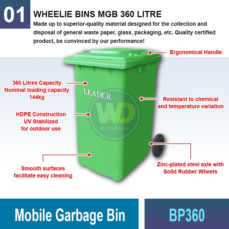 BP360 Mobile Garbage Bin | Quality Wheelie Bin MY | Welldone