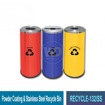 Powder Coating & Stainless Steel Recycle Bin