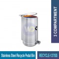 RECYCLE-137 S.S. Recycle Pedal Bin | Eco-Friendly Waste Solutions | Welldone