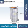RECYCLE-137 S.S. Recycle Pedal Bin | Eco-Friendly Waste Solutions | Welldone