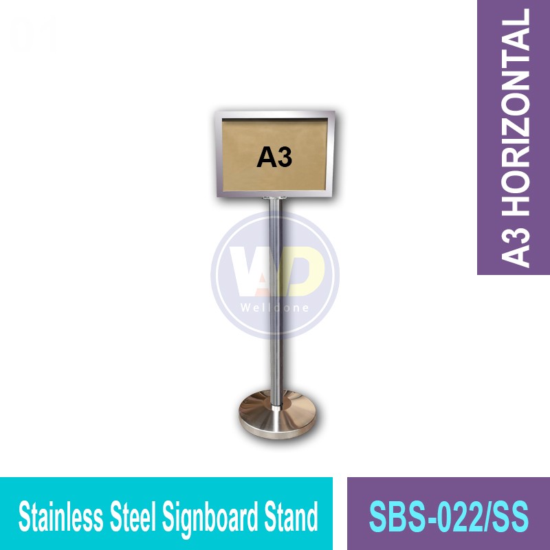 SBS-022/SS Stainless Steel Signboard Stand | Quality Q-Stand MY | Welldone