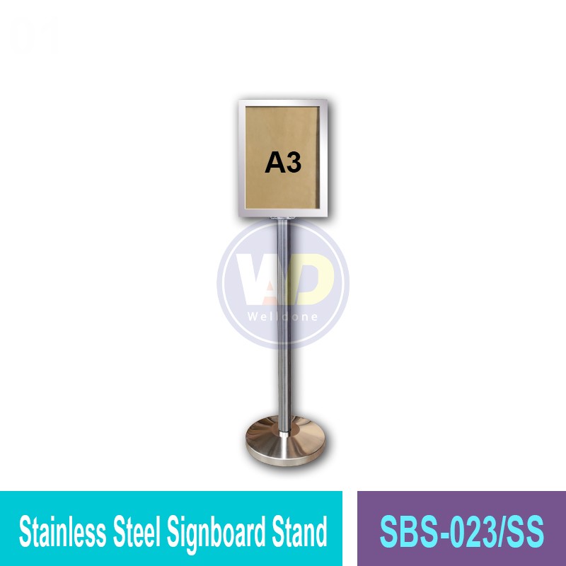 SBS-022/SS Stainless Steel Signboard Stand | Quality Q-Stand MY | Welldone