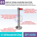 QPT-102/SS S.S. Self Retractable Belt Q Stand | Welldone