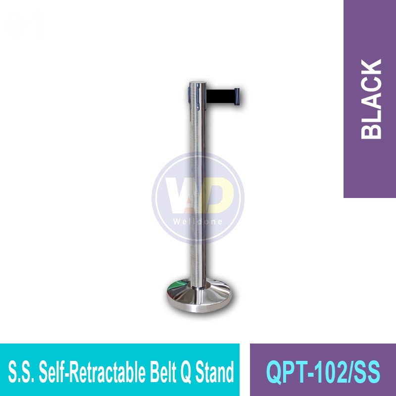 QPT-102/SS S.S. Self Retractable Belt Q Stand | Welldone