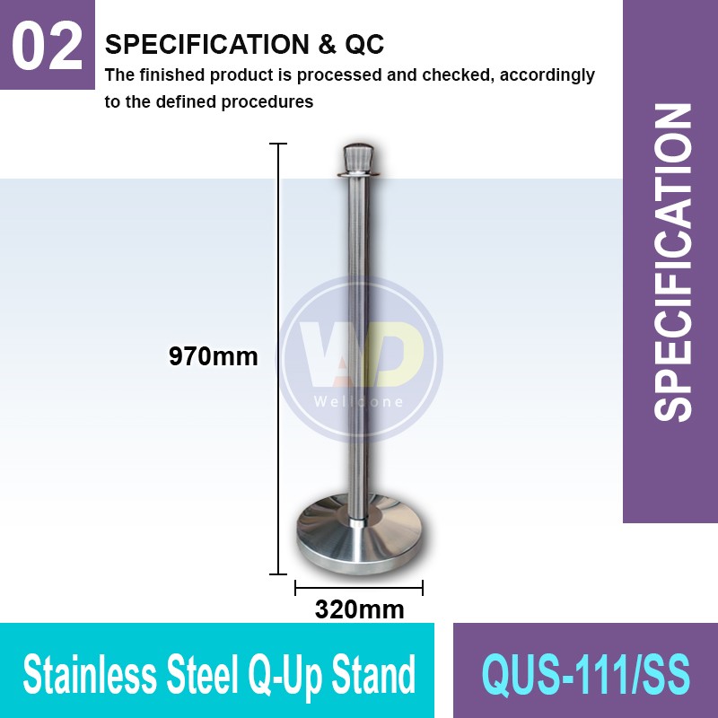QUS-111/SS Stainless Steel Q-Up Stand | Quality Q-Stand MY | Welldone