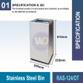 RAS-124/OT Stainless Steel Bin | Quality Waste Bins MY | Welldone