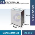 RAS-121/OT Stainless Steel Bin | Quality Waste Bins MY | Welldone