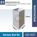 SQB-126/OT Stainless Steel Bin | Quality Waste Bins MY | Welldone