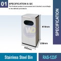 RAS-123/F Stainless Steel Bin | Quality Waste Bins MY | Welldone