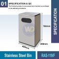 RAS-119/F Stainless Steel Bin | Quality Waste Bins MY | Welldone