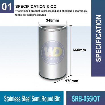 Stainless Steel Semi Round Bin