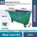 LB01 Metal Leach Bin 1500 Litres | Quality Wheelie Bin MY | Welldone