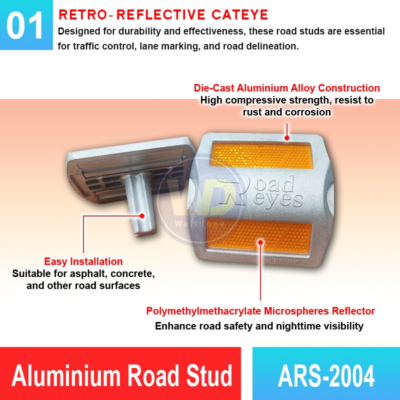 ARS-2004 Aluminium Road Stud | Quality Pavement Marker MY | Welldone