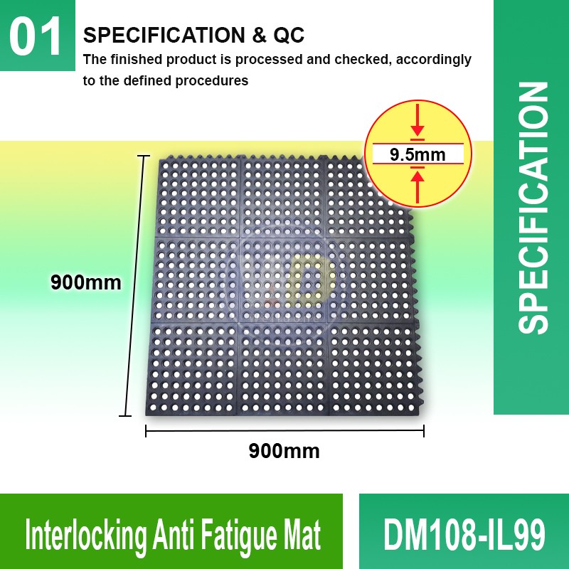 DM108-IL99 Interlocking Anti Fatigue Mat | Commercial Floormat MY | Welldone