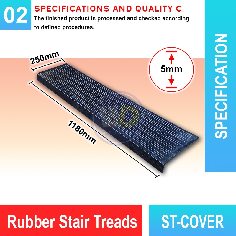 Rubber Stair Treads for Safety | Anti-Slip, Weather Resistant, Durable