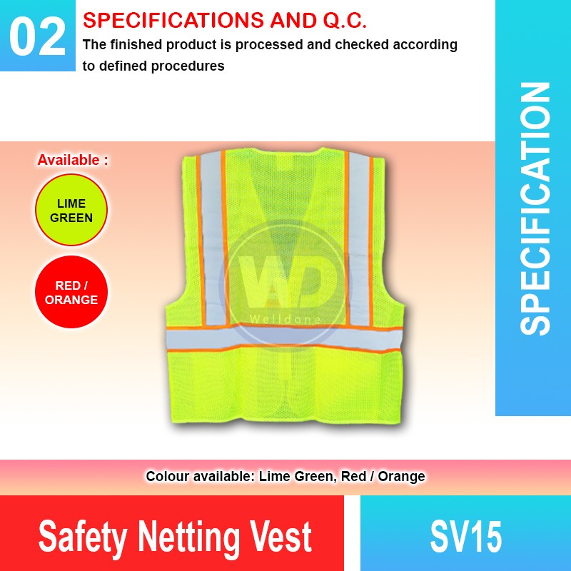 SV15 Safety Netting Vest | Comfortable, Breathable, and Reflective Des