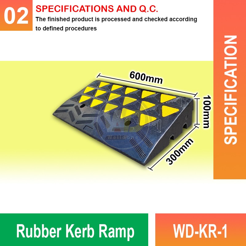 Anti-Slip Rubber Kerb Ramp - Ideal for Driveways and Curbs | Welldone