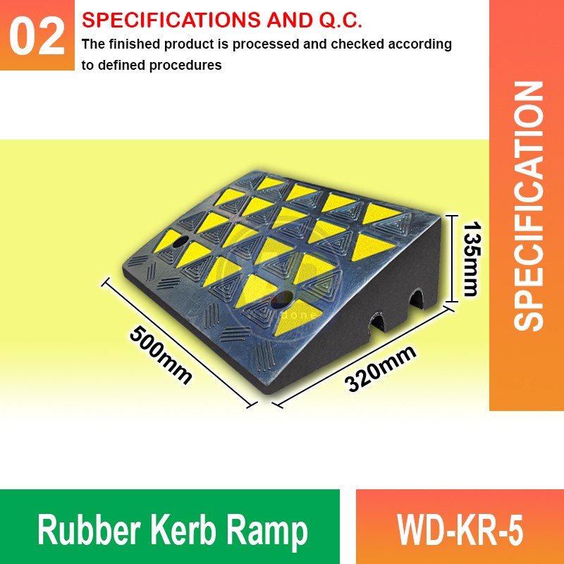 WD-KR-5 Heavy-Duty Rubber Kerb Ramps with Anti-Slip Design | Welldone